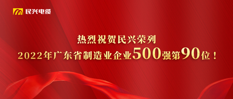 廣東省制造業(yè)企業(yè)500強榜單發(fā)布，民興躍居第90位！